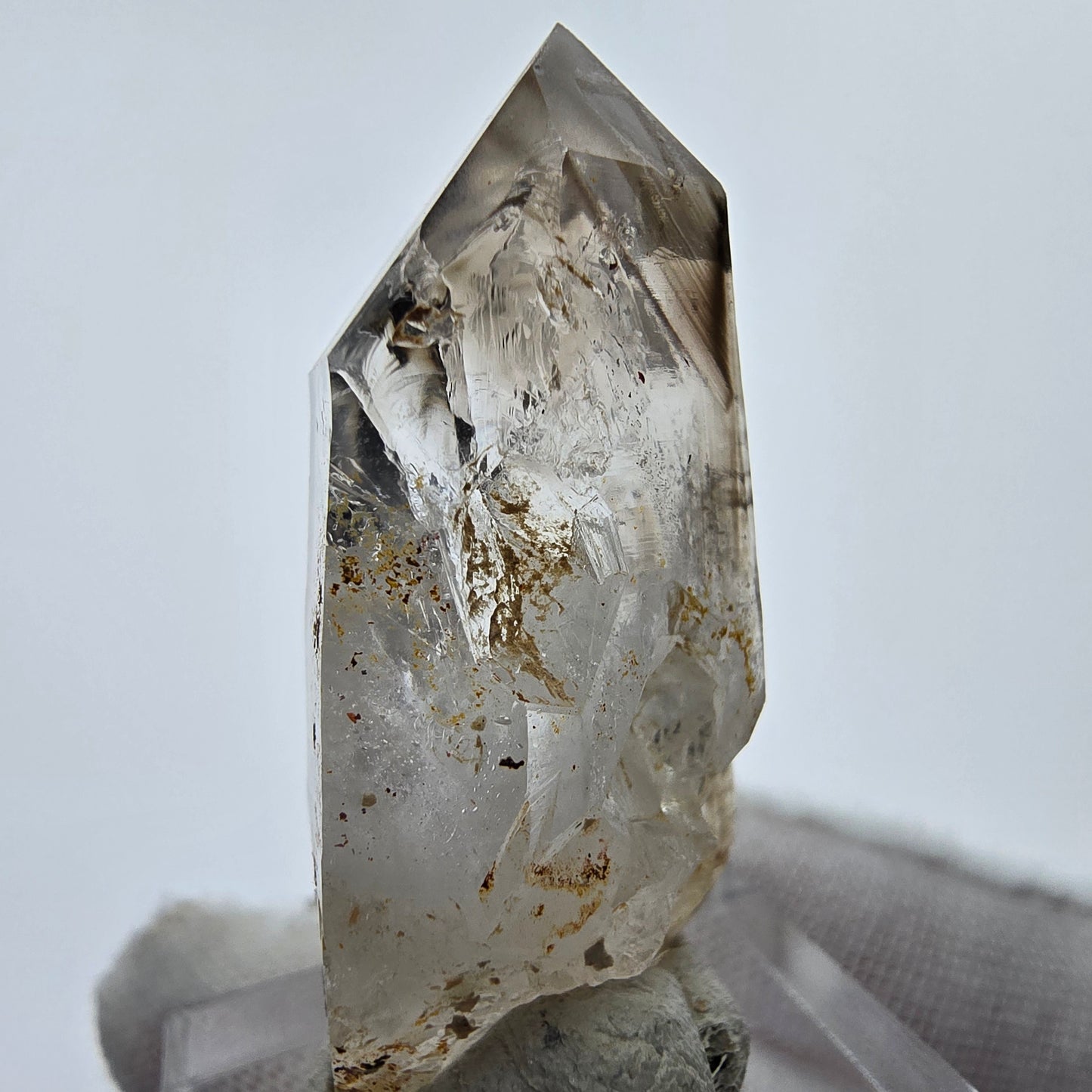 Enhydro Phantom Smoky Quartz Sceptre Tip 2x Bubble Goboboseb, Namibie 41*21*15mm 