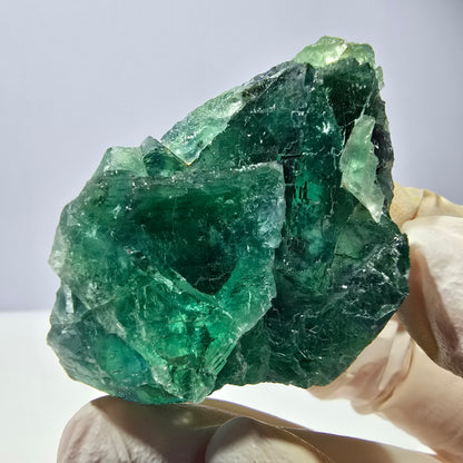 Spécimen de cube de fluorite fantôme, parqueté vert violet Okorusu, Namibie 59*39*24 mm 