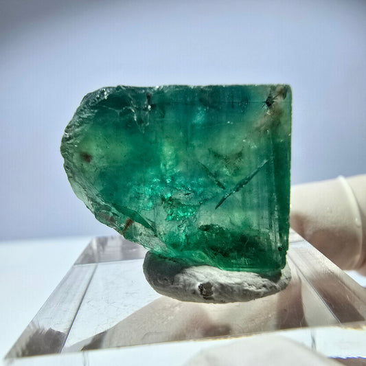 Rare cube de fluorite fantôme parqueté vert Okorusu, Namibie 21*18*12mm 