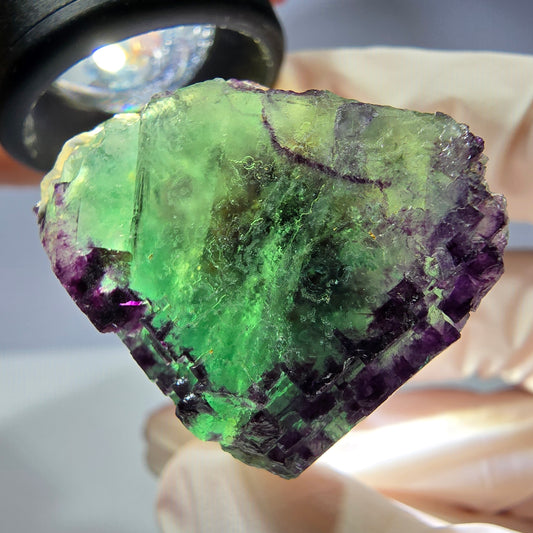 Spécimen de cube de fluorite fantôme, parqueté, zonal Okorusu, Namibie 36*27*20 mm 