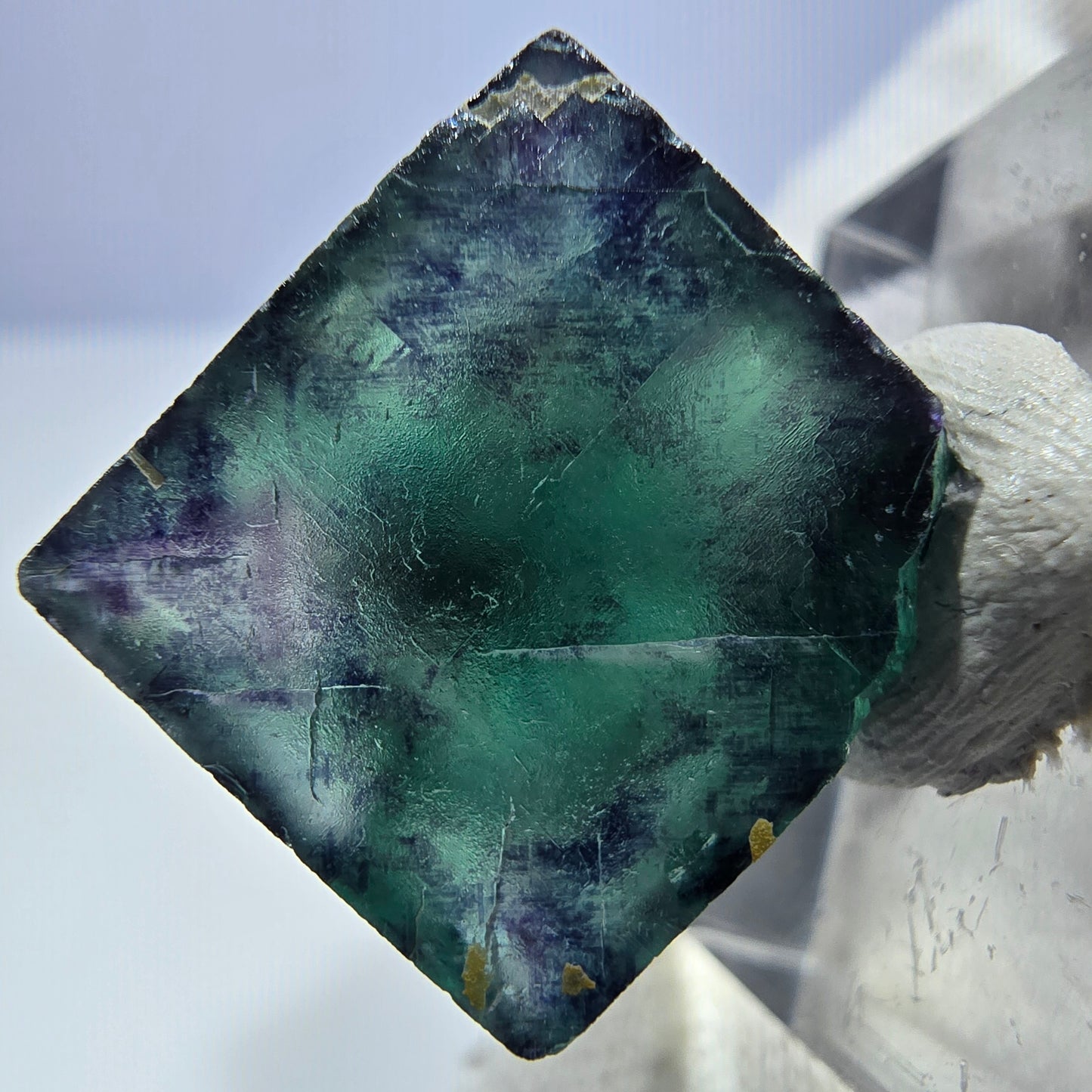 Rare Phantom Fluorite Cube, zonal green purple Okorusu, Namibia 22*22*13mm 