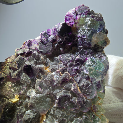 Grands cubes de fluorite vert violet zonal, spécimen d'hyalite Erongo, Namibie 96*67*42mm 