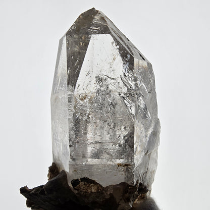 Sceptre squelette en quartz fumé Enhydro, calcite UV Valentine Pocket Goboboseb Namibie 99 x 56 x 45 mm 