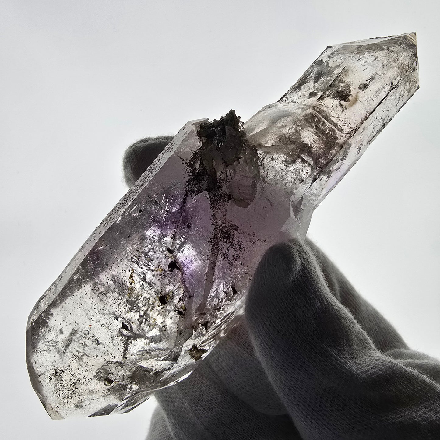 Enhydro Skeleton Amethyst DT Scepter 4x Bubble Valentine Pocket Gobobs. Namibie 119 x 40 x 34 mm 