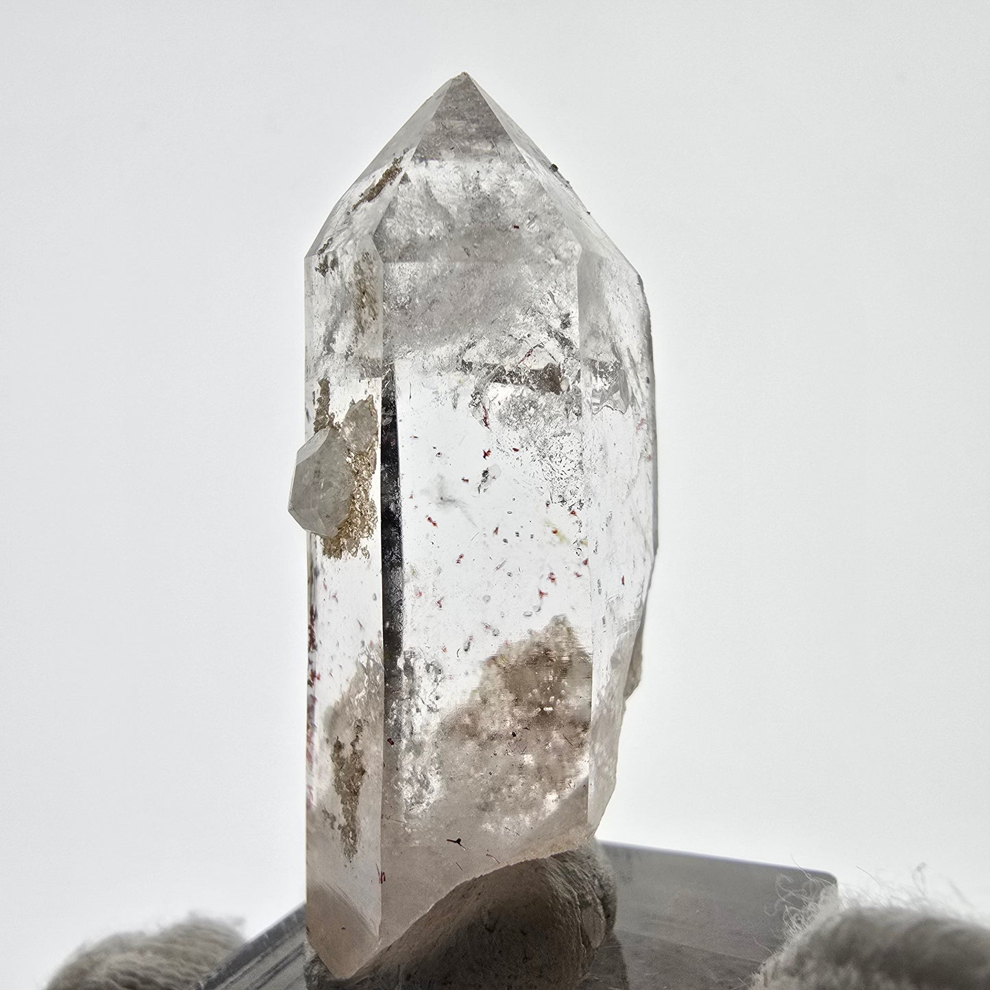 Harlequin Phantom Smoky Quartz with Analcim, UV Calcite Valentine Pocket, Namibia 46*20*18mm