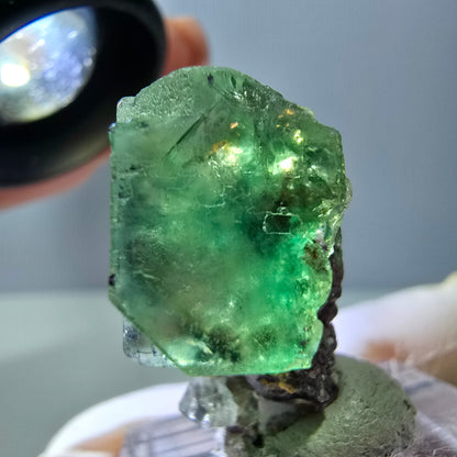 Phantom Fluorit Würfel Stufe, grün parkettiert Okorusu, Namibia 27*21*15mm