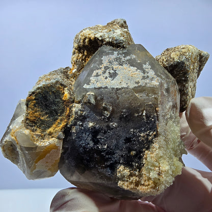 Rauchquarz, Hyalit Schörl Turmalin Orthoklas Muskovit Erongo, Namibia 74*68*36mm