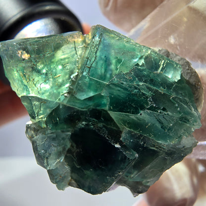 Seltene Phantom Fluorit Würfel Stufe, grün Okorusu, Namibia 33*27*20mm