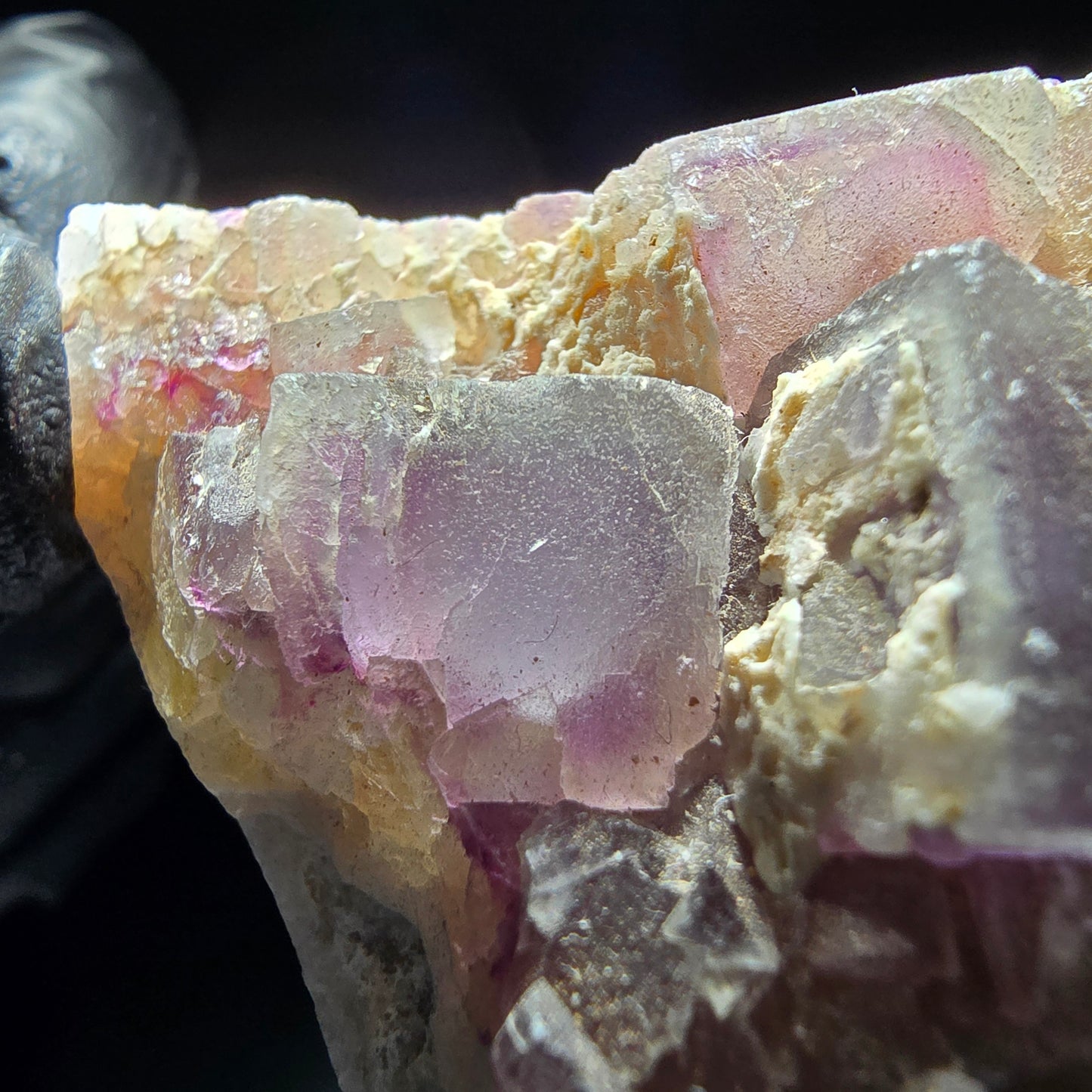 Phantom Fluorite Cube on Quartz Cluster purple green Omehane, Namibia 73*52*18mm