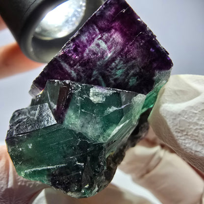 Phantom Fluorit Würfel Stufe, parkettiert grün lila Okorusu, Namibia 51*40*21mm