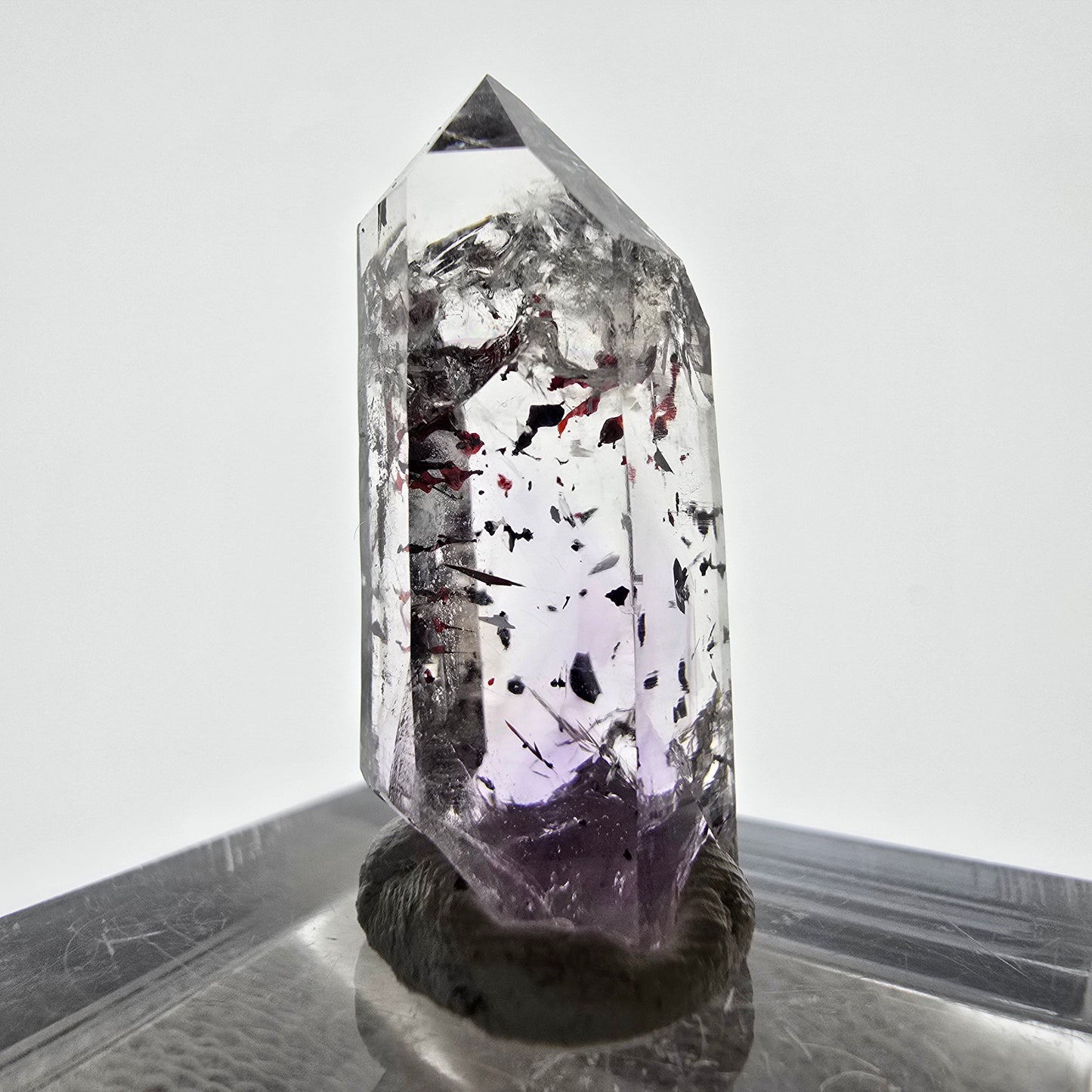 Mine d'améthyste Harlequin Phantom Point Streep, Goboboseb, Namibie, 25 x 10 x 10 mm 
