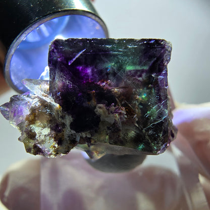 Rare Fluorite Cube Specimen, green purple Okorusu, Namibia 22*21*14mm 