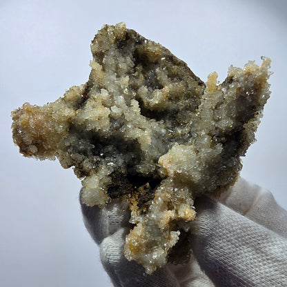 Quartz fumé, calcite UV sur matrice Valentine Pocket Goboboseb Namibie 87*81*58mm 