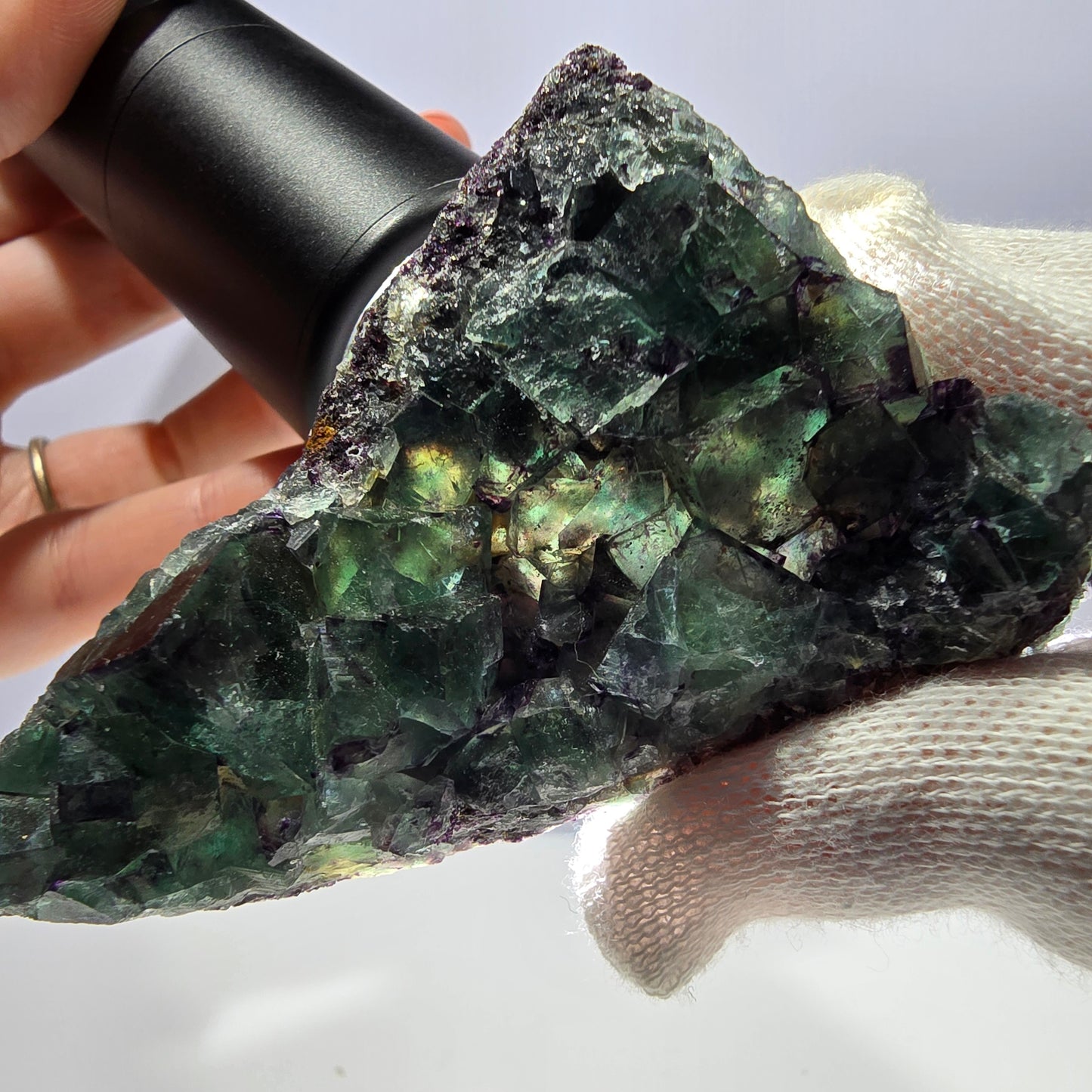 Phantom Fluorit Würfel Stufe grün lila zonal Okorusu Namibia 82*48*15mm