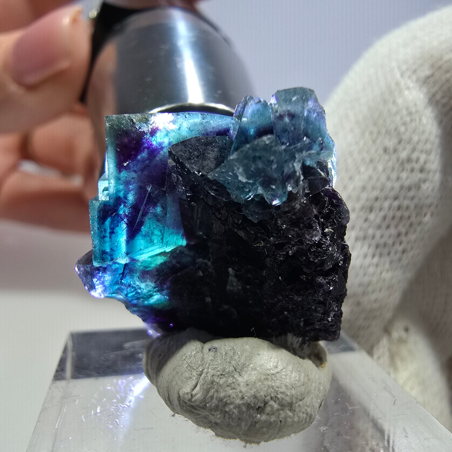 Phantom Fluorite Cube Specimen, Zonal - New Find! Okorusu, Namibia 24*20*19mm 