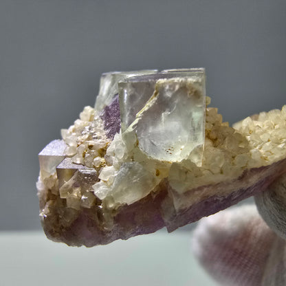 Cubes de fluorite fantôme UV rares, qualité quartz Brandberg, Namibie 30*16*17mm 
