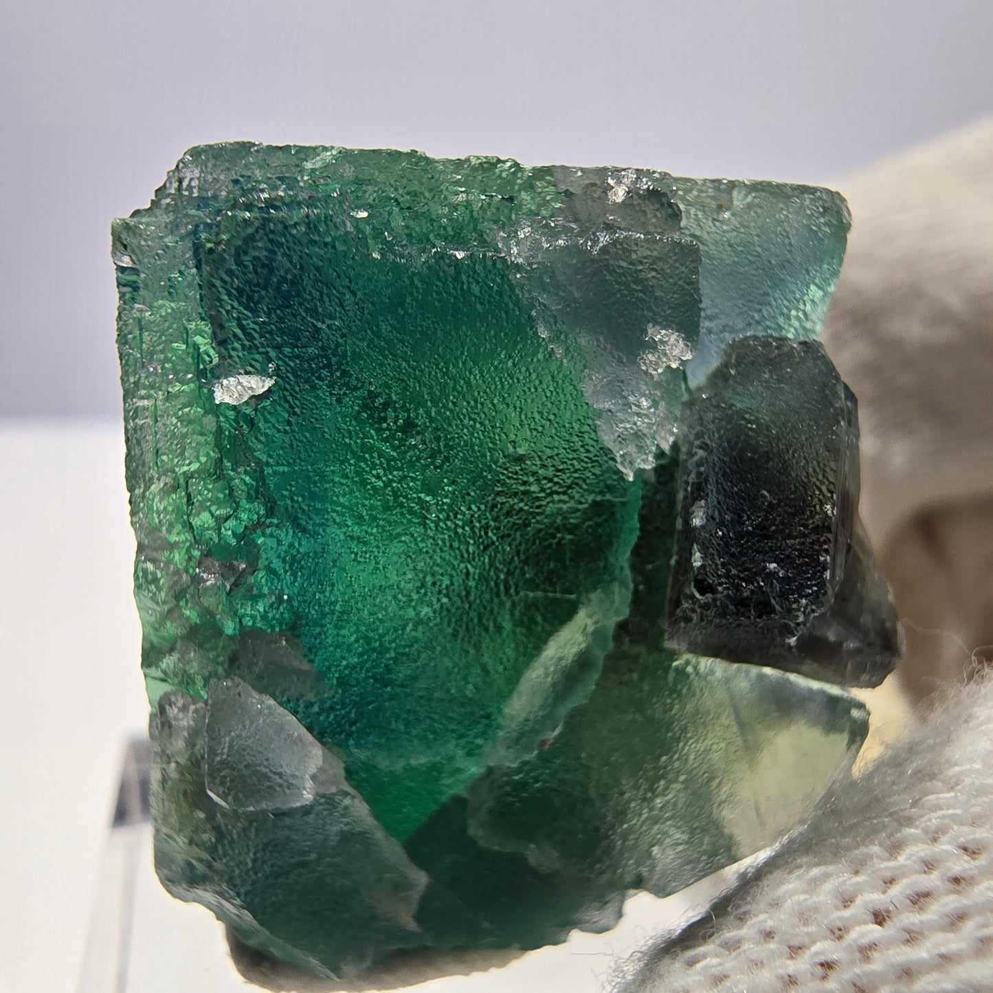 Spécimen de cube de fluorite fantôme parqueté vert turquoise Okorusu, Namibie 36*26*22mm 