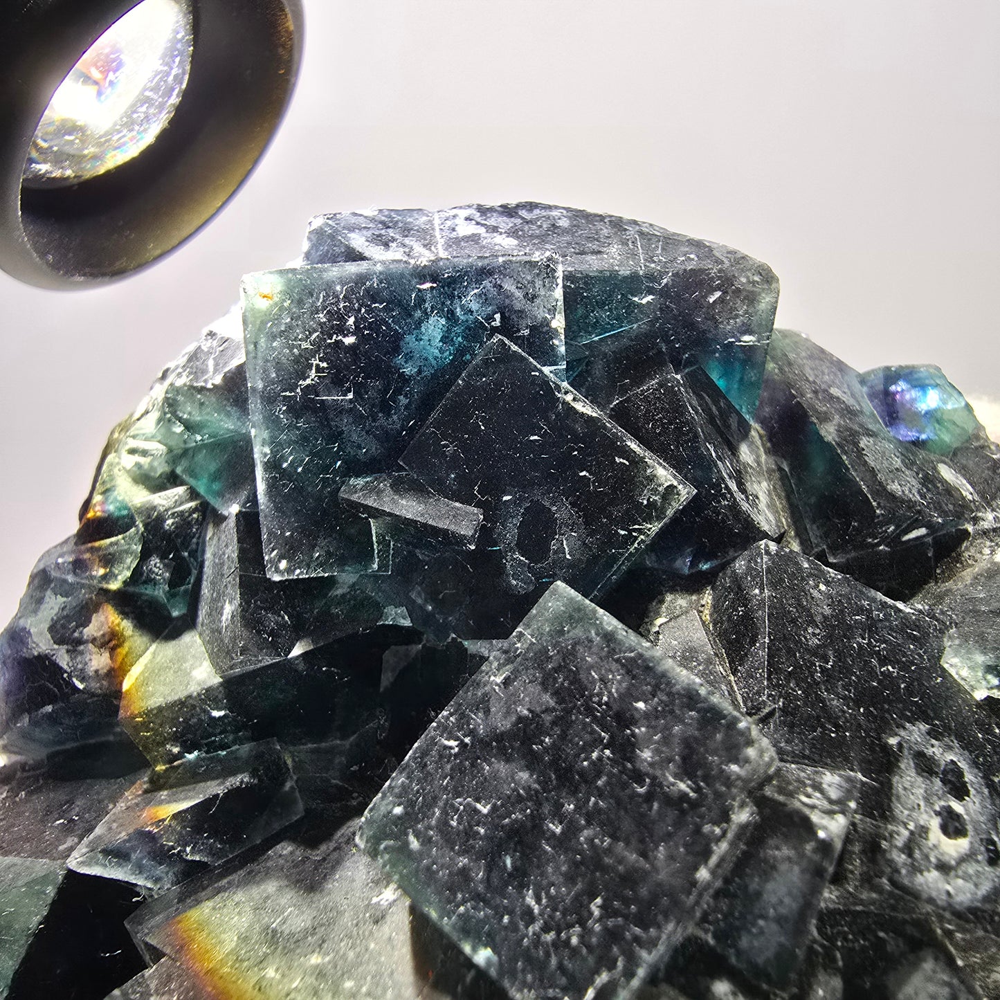 Grand spécimen de cube de fluorite fantôme, zonal – Nouvelle découverte ! Okorusu, Namibie, 116 x 72 x 30 mm 