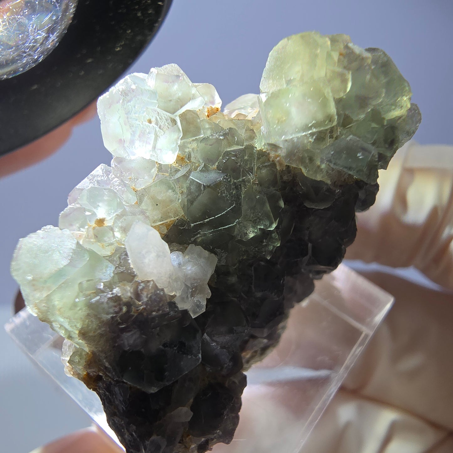 Phantom Fluorit Würfel, Quarz Stufe, grün Okorusu, Namibia 31*25*20mm