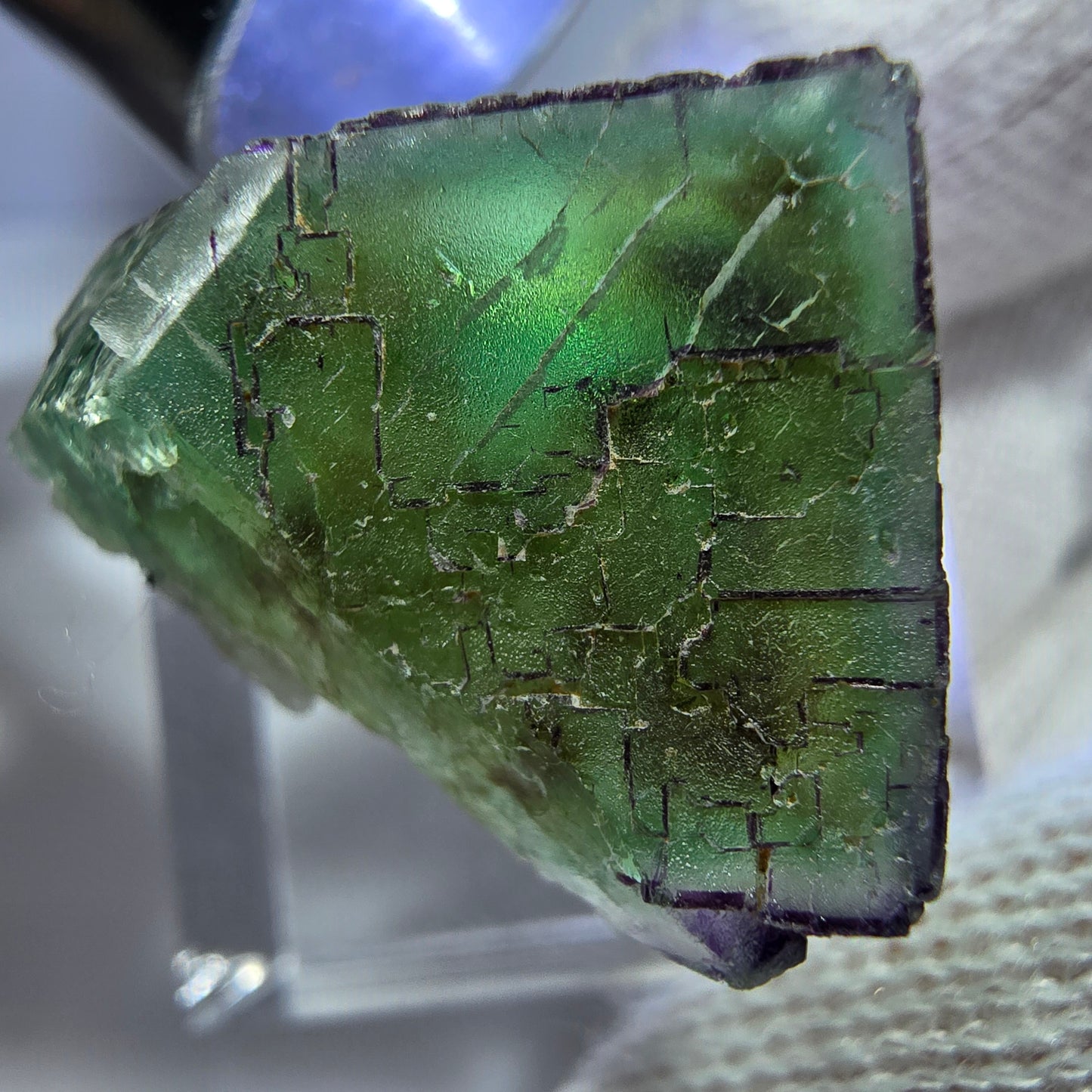 Seltener Phantom Fluorit Würfel, zonal, parkettiert Okorusu, Namibia 27*19*19mm
