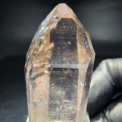 Pointe de sceptre Amehtyst transparente, violet marron, Goboboseb namibie, Collection 48x18x16mm