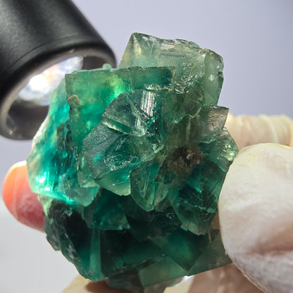 Spécimen de cube de fluorite fantôme transparente, vert Okorusu, Namibie 44 x 34 x 21 mm 