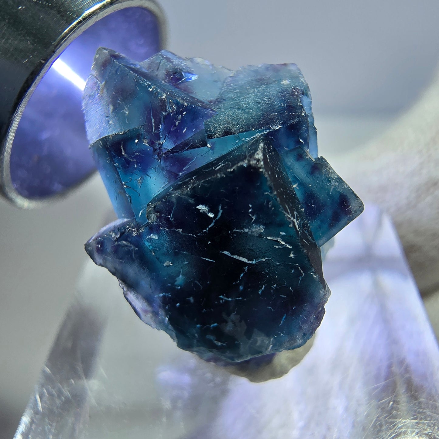 Phantom Fluorit Würfel Stufe, zonal - Neuer Fund! Okorusu, Namibia 22*14*11mm