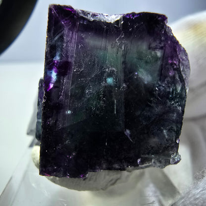 Rare Phantom Fluorite Cube Specimen zonal green purple Okorusu, Namibia 36*26*25mm 