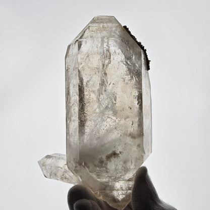 Quartz fumé squelette Enhydro DT, calcite UV, 3x Bubble Valentine Pocket Namibie 121 x 76 x 35 mm 