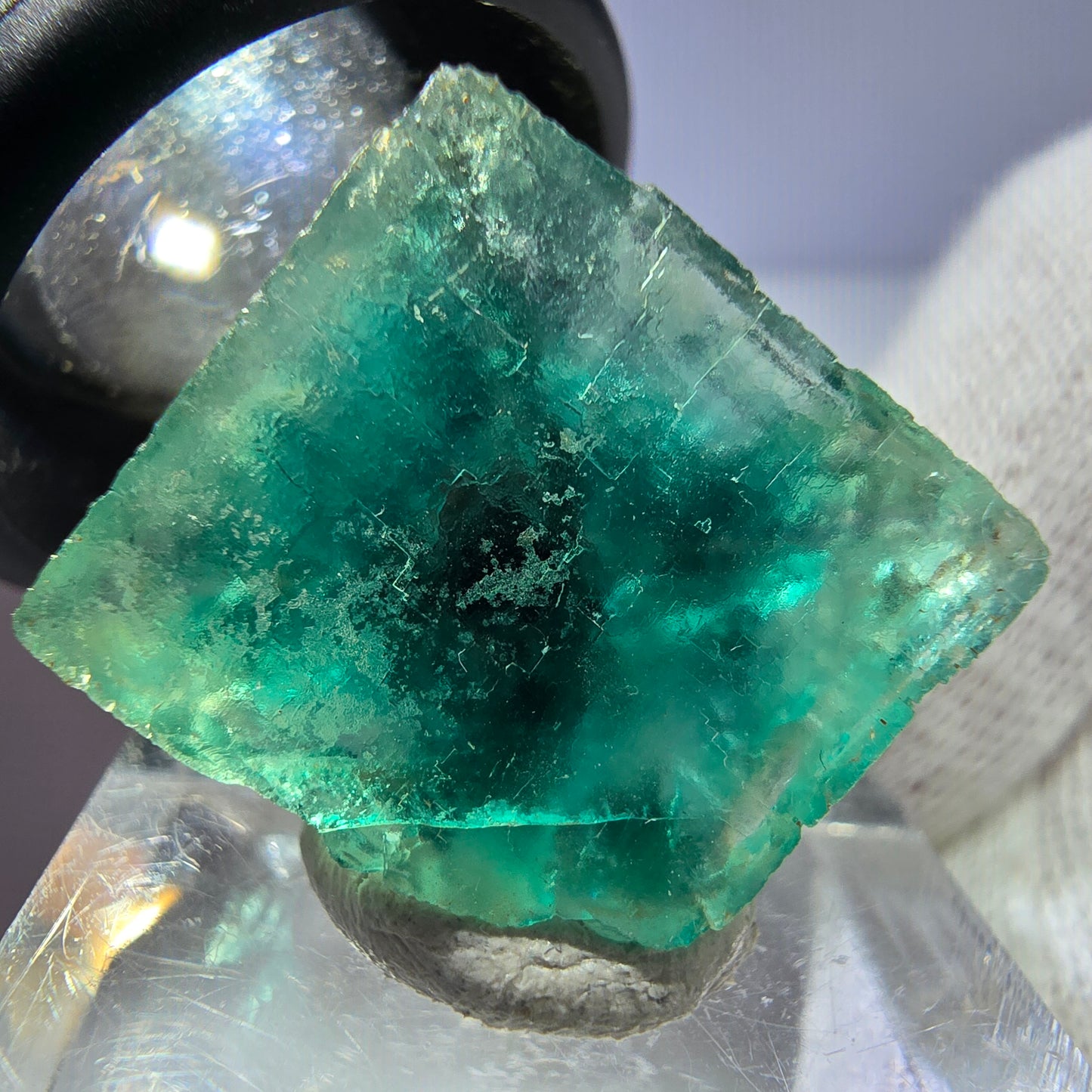 Seltener Phantom Fluorit Würfel, grün Okorusu, Namibia 26*22*14mm