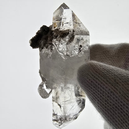 Sceptre DT en quartz fumé squelette Enhydro, 1x pochette Saint-Valentin à bulles, Namibie 60 x 23 x 21 mm 