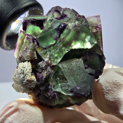 Spécimen de cube de fluorite fantôme, parqueté, zonal Okorusu, Namibie 54 x 39 x 38 mm 