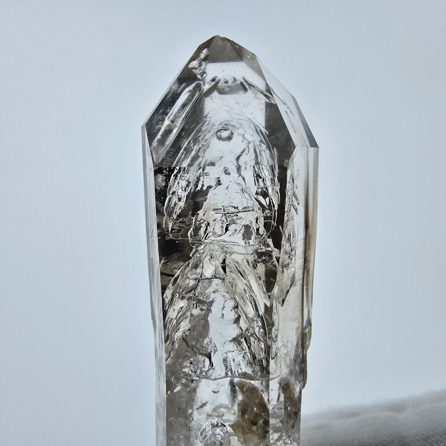 Enhydro Phantom Smoky Quartz Sceptre Tip 1x Bubble Goboboseb, Namibie 53*16*13mm 