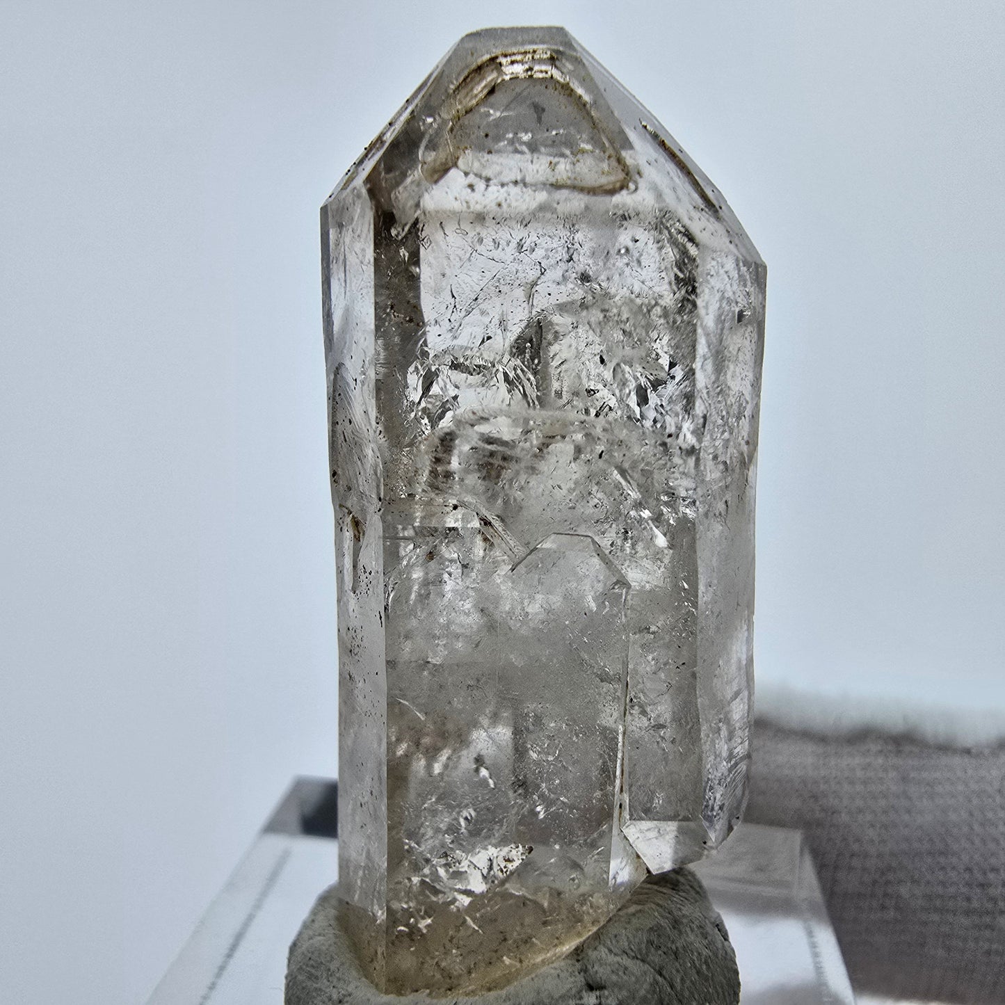 Embouts de sceptre à quartz fumé Enhydro Phantom 1x Bubble Goboboseb, Namibie 38*16*19mm 