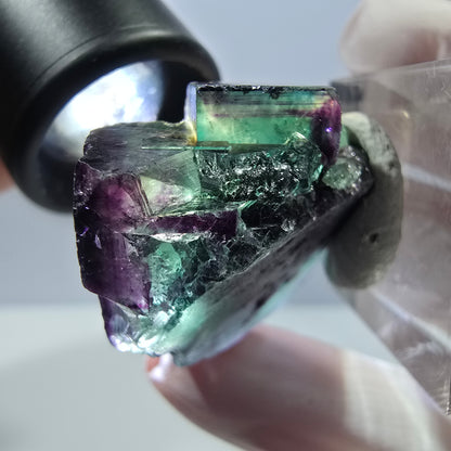 Seltene Fluorit Würfel Stufe, grün lila Okorusu, Namibia 29*28*27mm