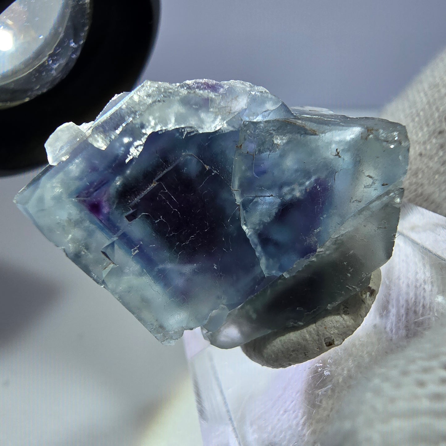 Seltene Phantom Fluorit Würfel Stufe, blau lila Okorusu, Namibia 30*22*18mm