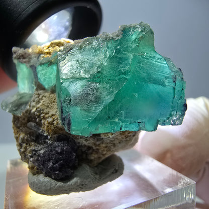 Spécimen de cube de fluorite fantôme, parquet vert Okorusu, Namibie 34*29*28 mm 