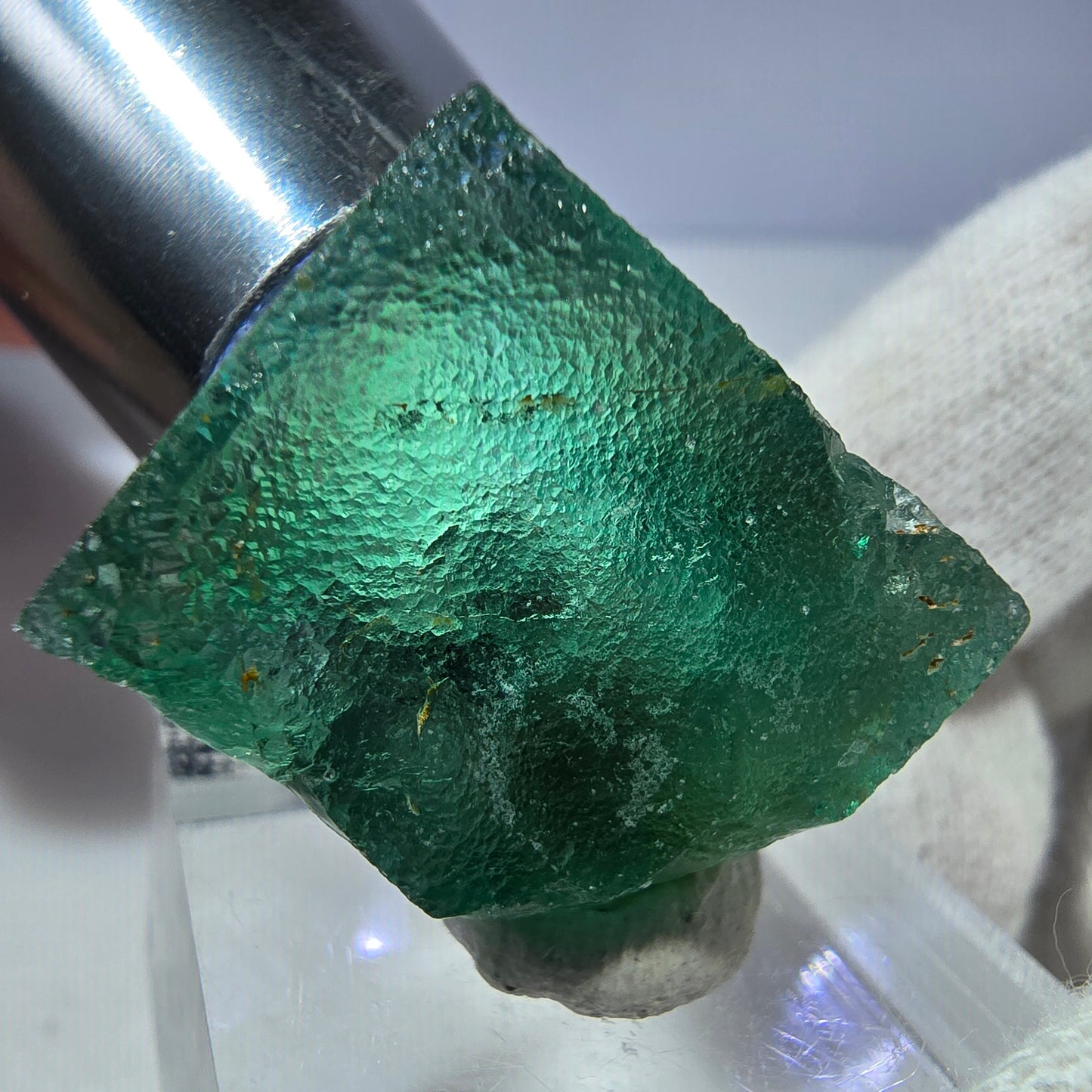 Seltener Phantom Fluorit Würfel, grün Okorusu, Namibia 28*27*15mm