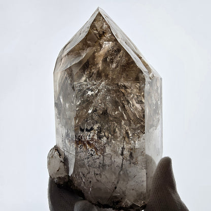 XL Enhydro Window Smoky Quartz Scepter, 2x Bubble Valentine Pocket Namibia 117*69*61mm 