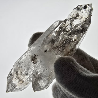 Sceptre DT en quartz fumé squelette Enhydro, 1x pochette Saint-Valentin à bulles, Namibie 91 x 30 x 24 mm 
