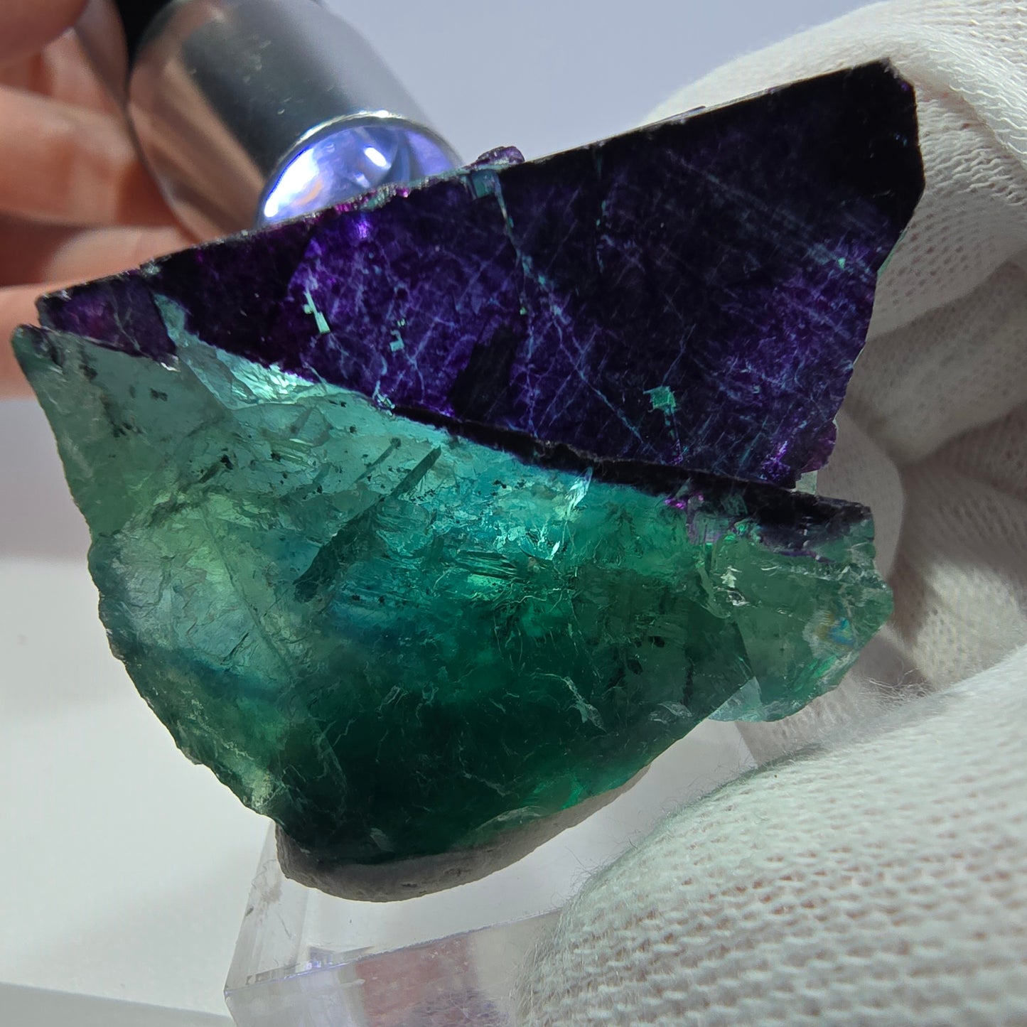 Fluorit Würfel Stufe, parkettiert grün lila 11:11 Angel Pocket Okorusu, Namibia 42*33*31mm