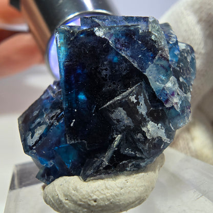 Phantom Fluorit Würfel Stufe, zonal - Neuer Fund! Okorusu, Namibia 32*27*17mm