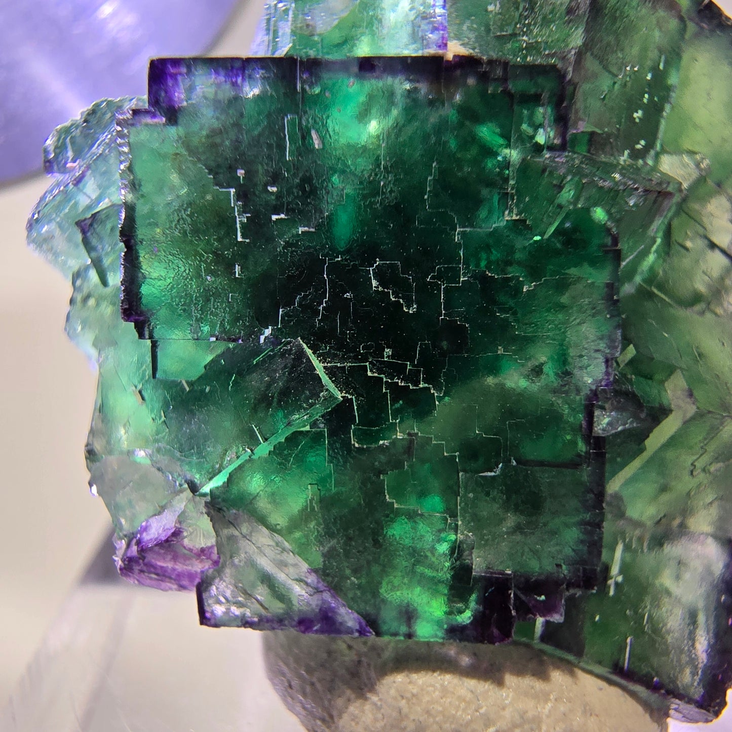 Phantom Fluorite cube specimen parquetted zonal Okorusu, Namibia 31*27*15mm 