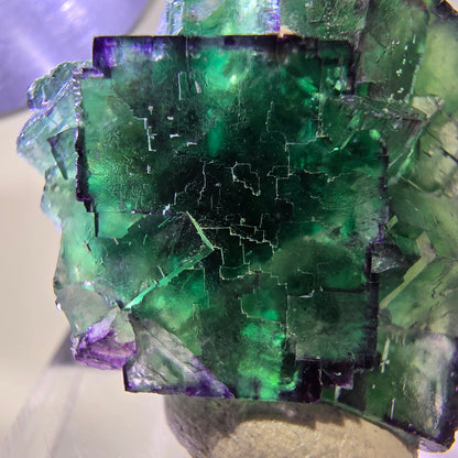 Phantom Fluorite cube specimen parquetted zonal Okorusu, Namibia 31*27*15mm 