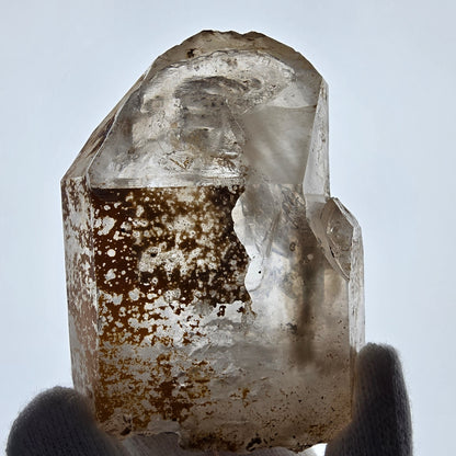 Sceptre de fenêtre Enhydro en quartz fumé, grande bulle, poche Saint-Valentin, Namibie, 88 x 64 x 36 mm 