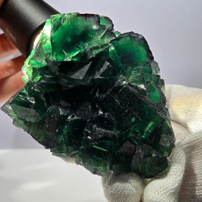 Spécimen de cube de fluorite fantôme, parqueté zonal Okorusu Namibie 74*50*50mm 