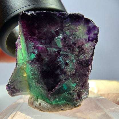 Spécimen de cube de fluorite fantôme, parqueté vert violet Okorusu, Namibie 31*22*16 mm 