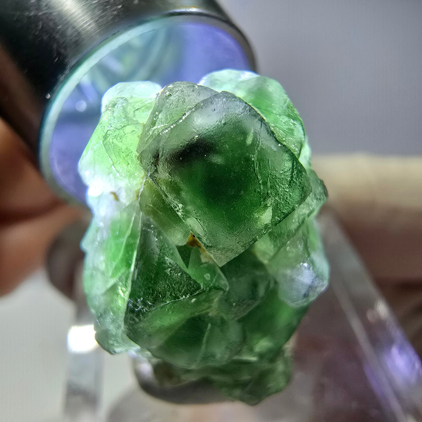 Cube de fluorite fantôme, spécimen de tourmaline Schorl, Erongo, Namibie, 24 x 17 x 16 mm 