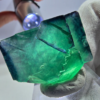 Phantom Fluorit Würfel Stufe parkettiert zonal Okorusu, Namibia 39*27*21mm