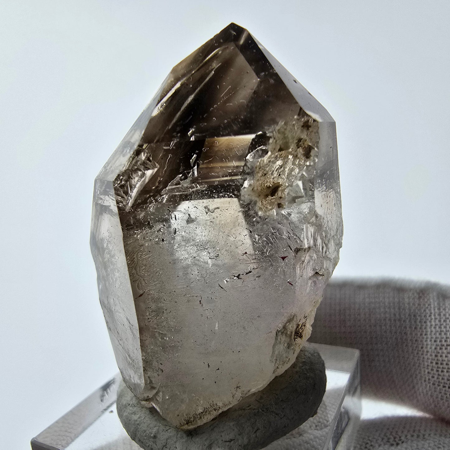 Enhydro Phantom Rauchquarz Zepter Spitze 1x Blase Goboboseb, Namibia 39*29*22mm